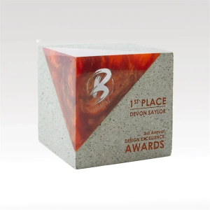 Umbra Cube Award with Concrete and Resin